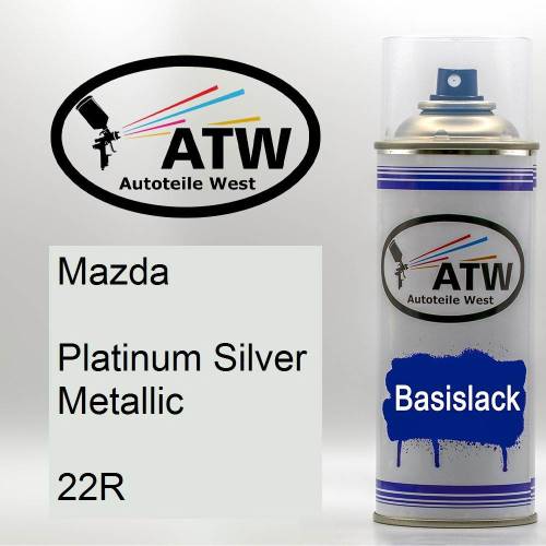 Mazda, Platinum Silver Metallic, 22R: 400ml Sprühdose, von ATW Autoteile West.